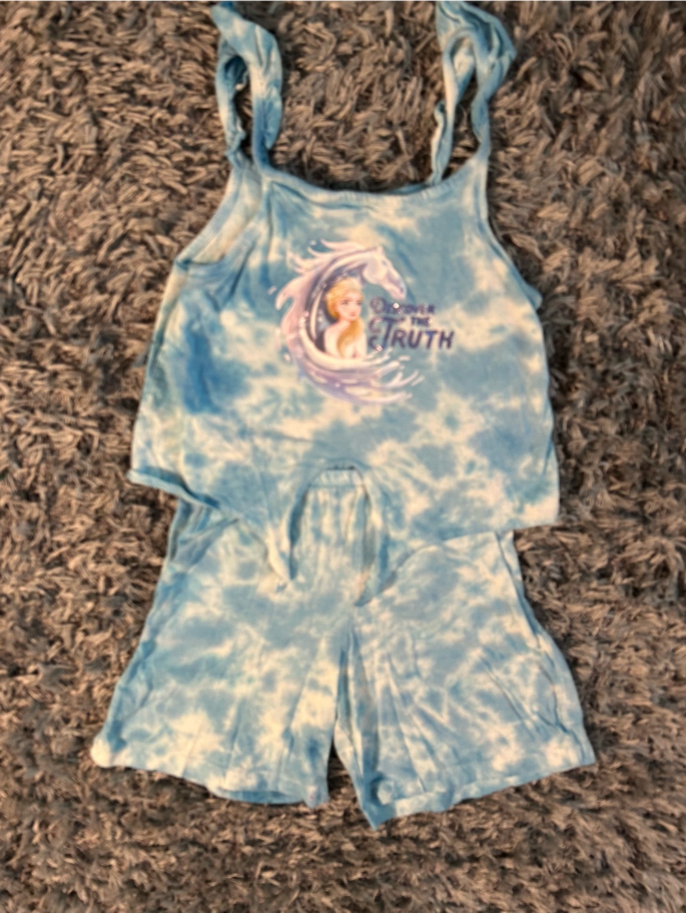 Brand New Blue Tie-Dye Frozen Elsa Jumper -one piece